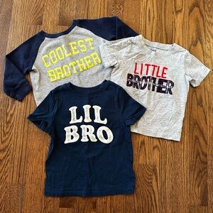 Set of 3 Little Brother Themed T-Shirts, size 18M